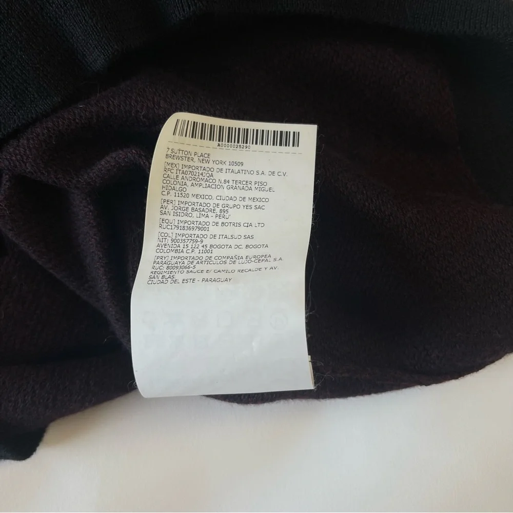 Pal Zileri 100% Lana Wool 1/4 Zip Sweater Burgundy Black